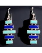 Boucles Turquoise & Lapis-lazuli Argent 925
