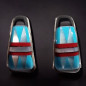 Boucles Turquoise Corail rouge Onyx Nacre Argent 925