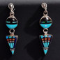 Boucles Turquoise Opale Corail rouge Nacre Argent 925