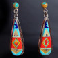 Boucles Turquoise Corail rouge Lapis-lazuli Nacre Opale Argent 925