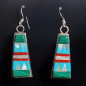 Boucles Malachite Corail Turquoise Nacre Argent 925