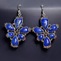 Boucles Lapis-lazuli Fleur Argent 925