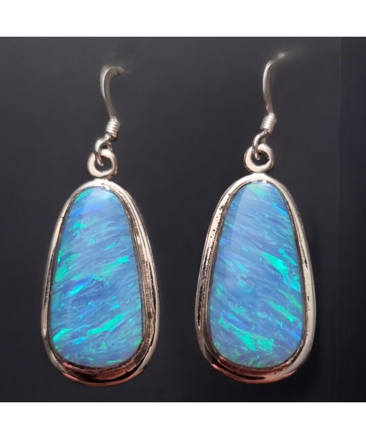 Boucles Opale Harlequin A+ Argent 925