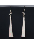 Boucles Opale Blanche A+ Argent 925