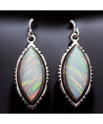 Boucles Opale Blanche A+ Baroque Argent 925