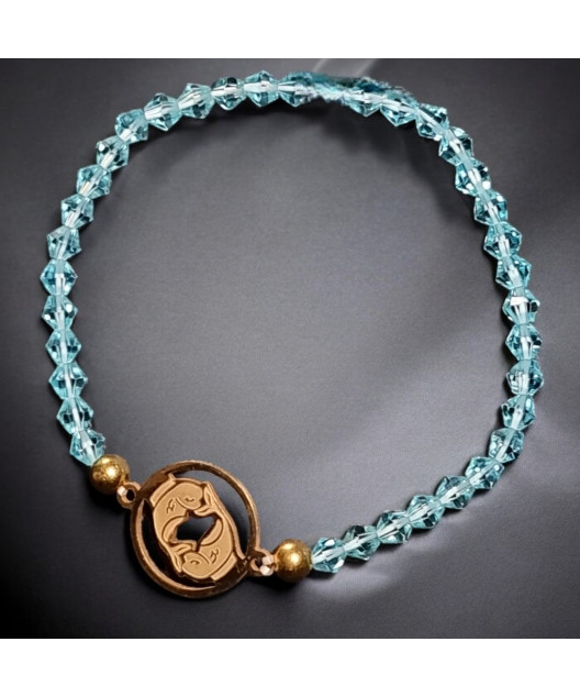 Bracelet Cristal Swarovski Poisson Plaqué or