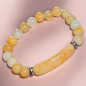 Bracelet Topaze Impériale plaque et Pierres rondes 8mm