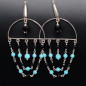 Boucles Turquoise et Onyx facettée Argent 925