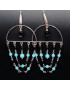 Boucles Turquoise et Onyx facettée Argent 925