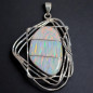 Pendentif Opale blanche Harlequin A+ Argent 925
