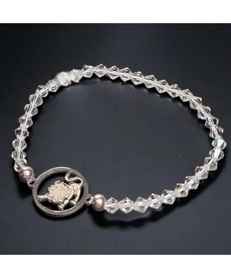 Bracelet Cristal Swarovski Lion acier