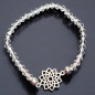 Bracelet Cristal Swarovski blanc Fleur de vie acier
