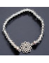 Bracelet Cristal Swarovski blanc Fleur de vie acier