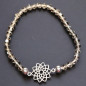 Bracelet Cristal Swarovski fumé Fleur de vie acier