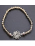 Bracelet Cristal Swarovski fumé Fleur de vie acier