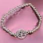 Bracelet Cristal Swarovski rose Arbre de vie acier plaqué or rose