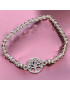 Bracelet Cristal Swarovski rose Arbre de vie acier plaqué or rose