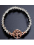 Bracelet Cristal Swarovski blanc Arbre de vie acier Plaqué or