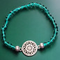 Bracelet Cristal Swarovski vert Mandala acier
