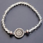 Bracelet Cristal Swarovski blanc Mandala acier