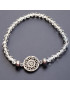 Bracelet Cristal Swarovski blanc Mandala acier