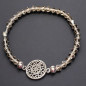 Bracelet Cristal Swarovski fumé Mandala acier