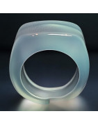 Bague Agate bleue pierre Taille 57