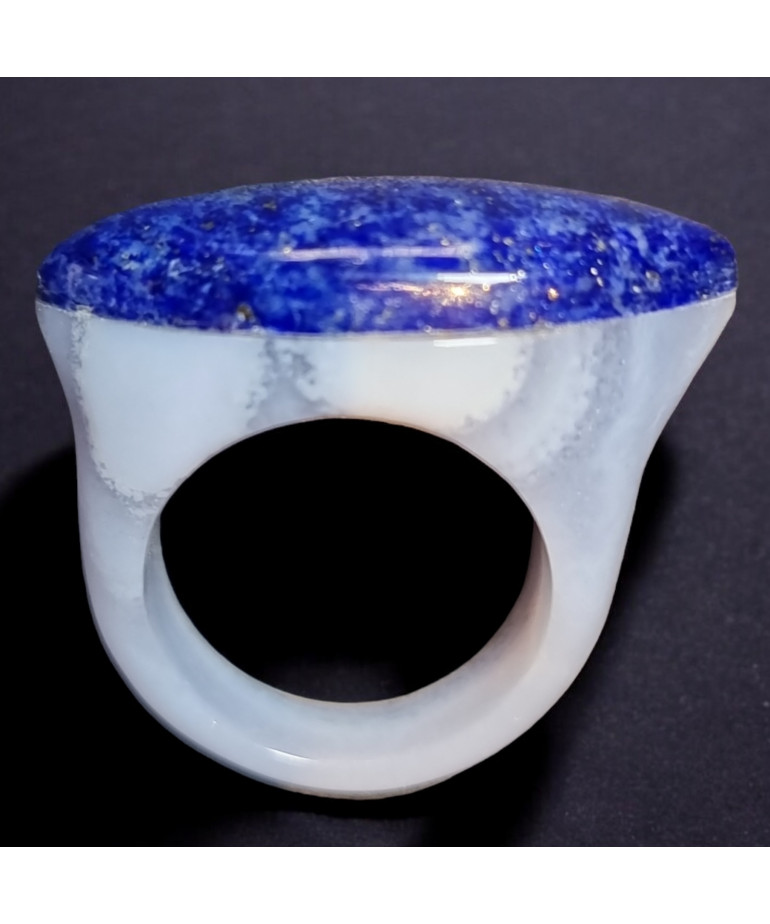 Bague Pierre Lapis-lazuli & Calcédoine