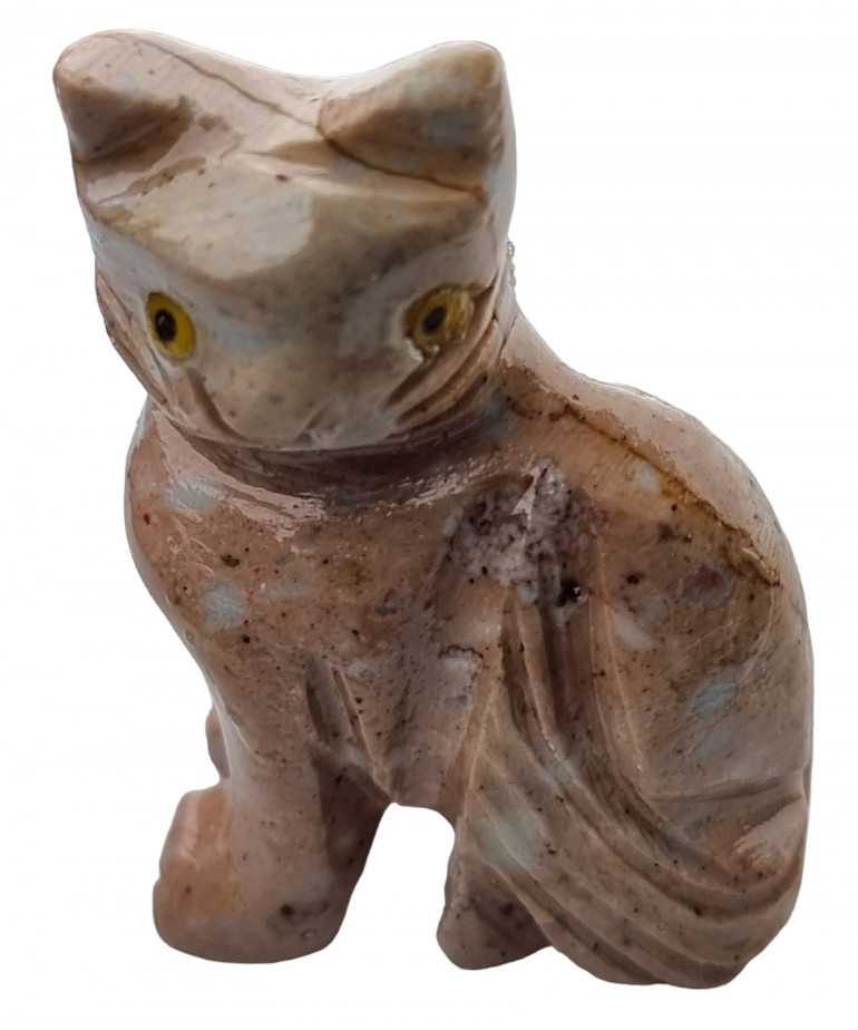 Figurine Onyx multicolore Chat beige