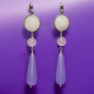 Boucles Améthyste Pierre de lune et Quartz rose Gouttes Argent 925