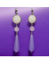 Boucles Améthyste Pierre de lune et Quartz rose Gouttes Argent 925