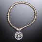 Bracelet Cristal Swarovski fumé Arbre de vie acier