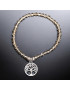 Bracelet Cristal Swarovski fumé Arbre de vie acier