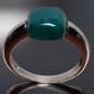 Bague Agate verte naturelle Argent 925 Taille 59