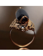 Bague Tourmaline Plaquée or Taille 54+