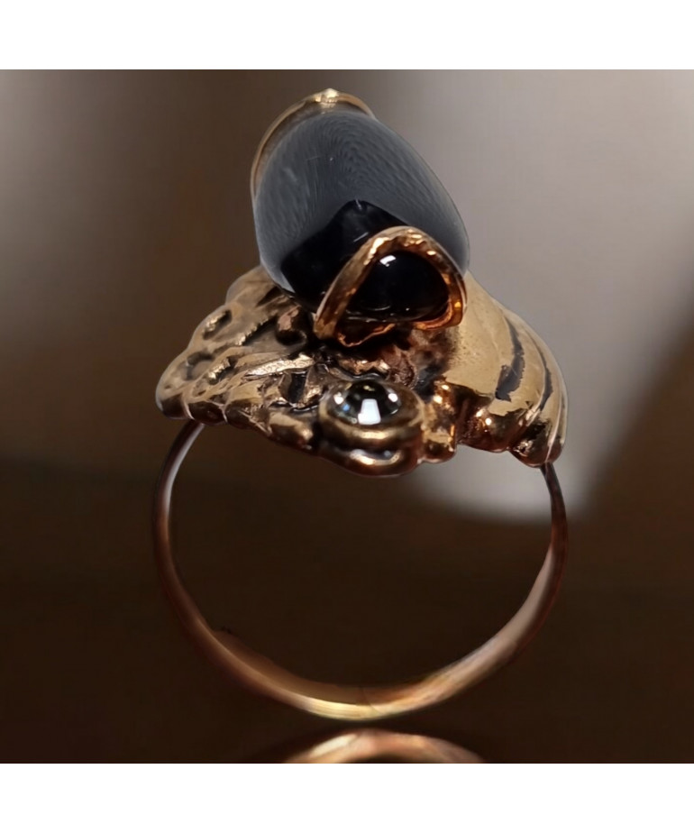 Bague Tourmaline Plaquée or Taille 54+