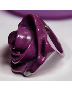Bague Bakélite Fantaisie Fleur Taille 53