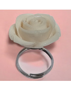 Bague Bakélite Fantaisie Fleur Taille 53+