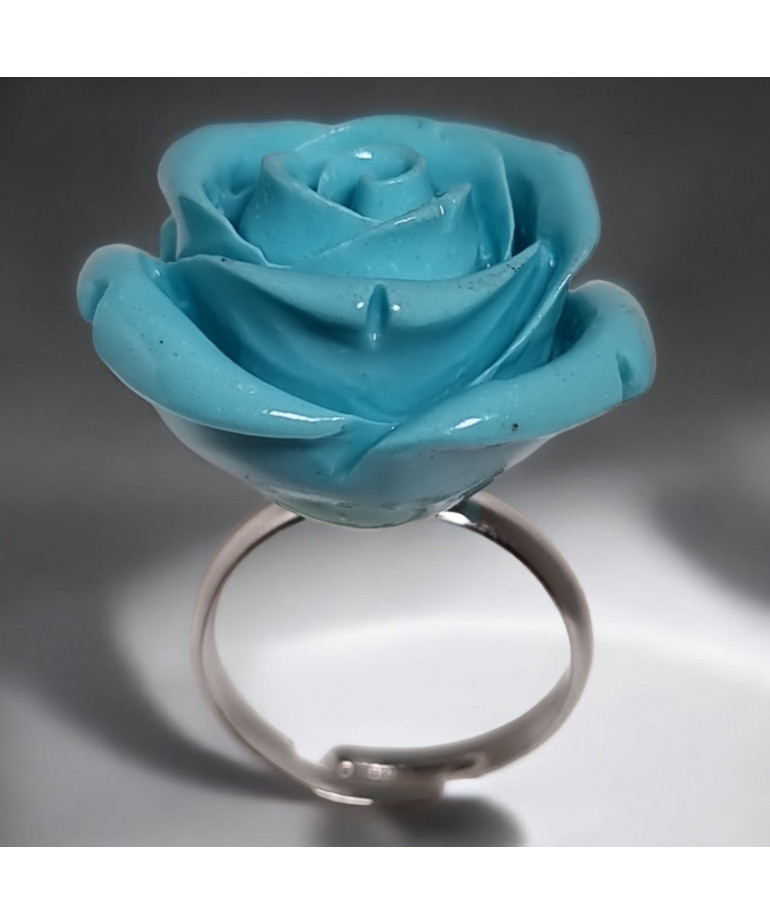 Bague Bakélite Fantaisie Fleur Taille 54+