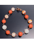 Bracelet Jaspe rouge Pierre de lune & Perles de verre africaines