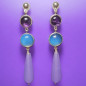 Boucles Améthyste et Quartz rose Gouttes Argent 925