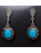 Boucles Turquoise baroque Argent 925