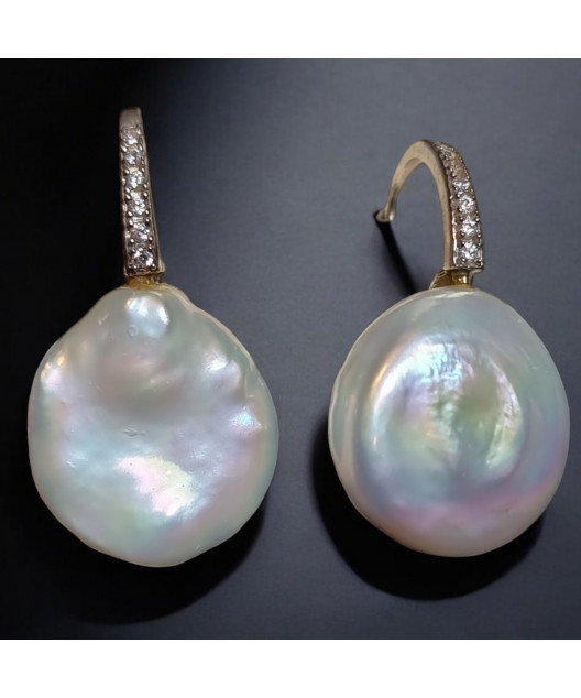 Boucles Perles d'eau douce Baroques Argent 925