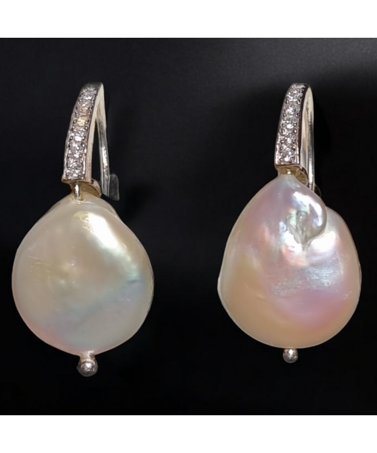 Boucles Perles d'eau douce Baroques Argent 925