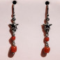 Boucles Corail et Etoiles Argent 925