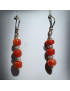 Boucles Corail Pendants Argent 925