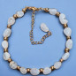 Bracelet Calcédoine avec fermoir doré