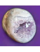 Géode Améthyste et Agate fleur 295g
