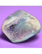 Géode Améthyste et Agate fleur 197g