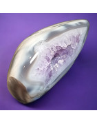 Géode Améthyste et Agate fleur 221g